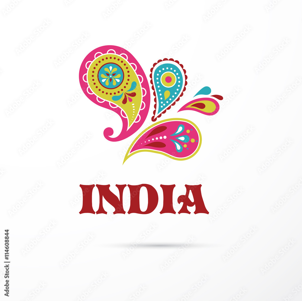 India - Mandala, oriental pattern Indian icon Stock Vector | Adobe Stock