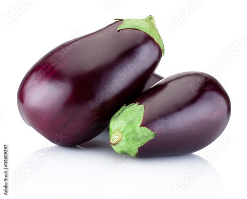 Fresh brinjal isolated on a white background