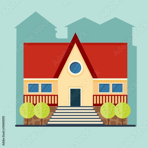 yellow house in city