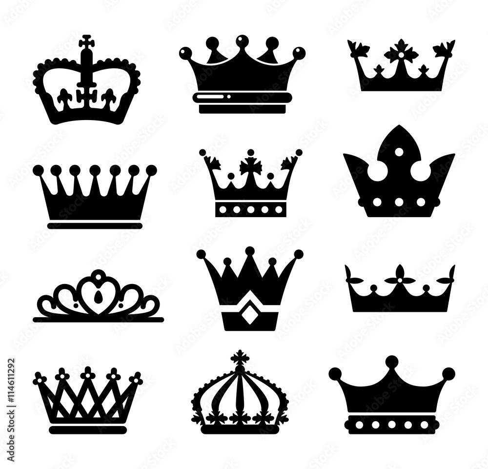 Set of crown icons Set of crown icons