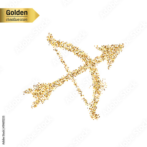 Gold glitter vector icon