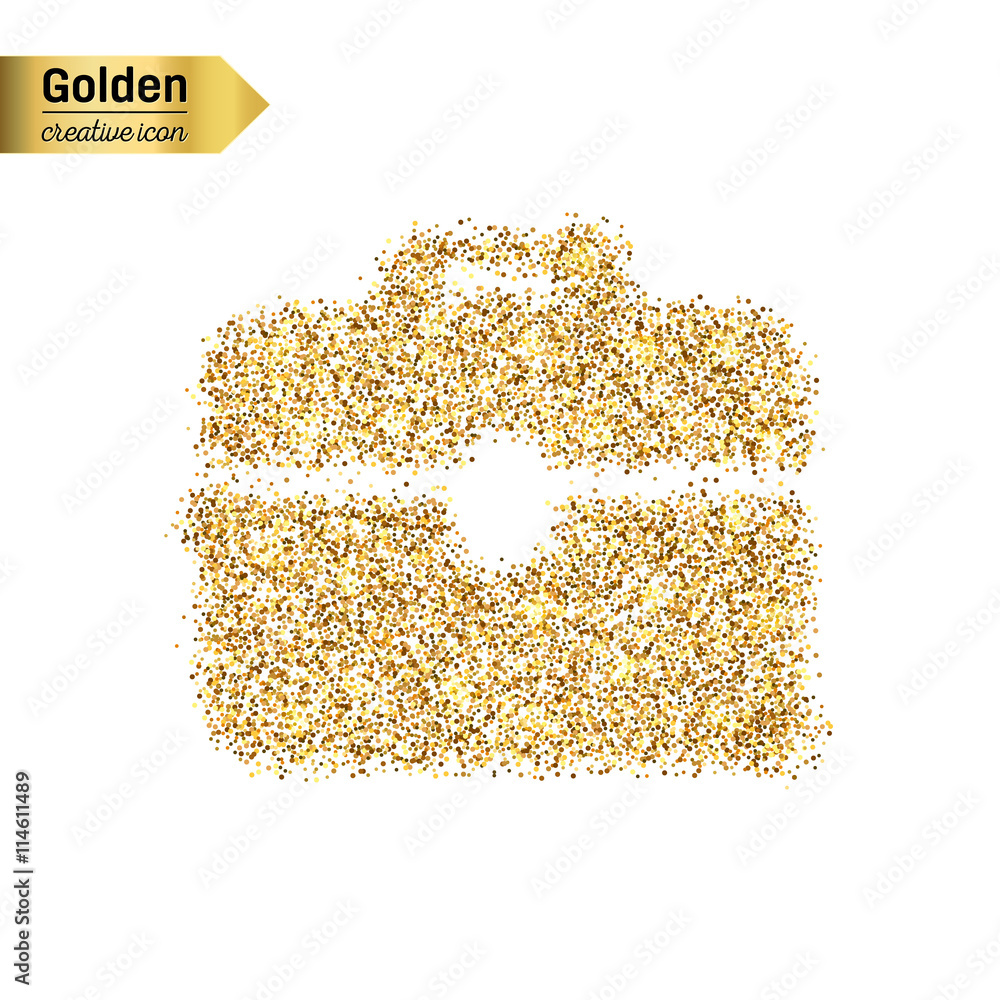 Gold glitter vector icon Stock Vector | Adobe Stock