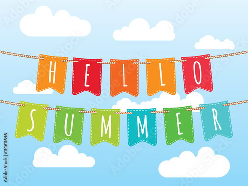Hello Summer vector banner