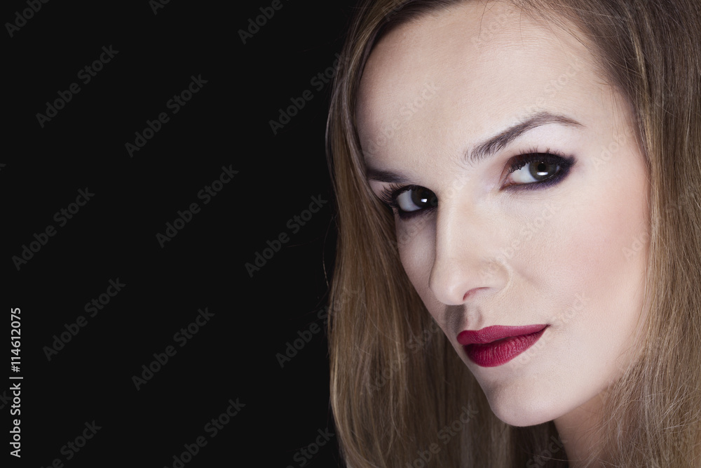 Flawless make up on a beautiful female face Flawless make up on a beautiful female face
