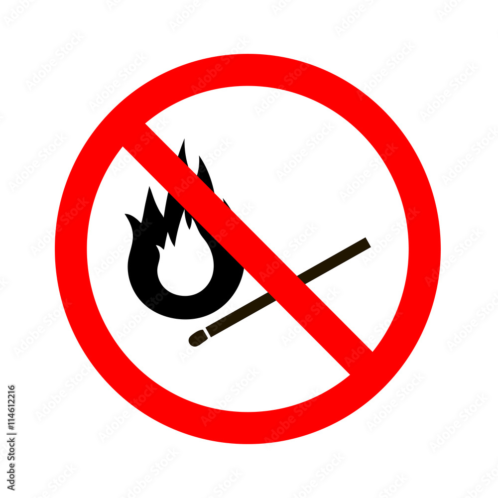 No fire vector sign on white background No fire vector sign on white background