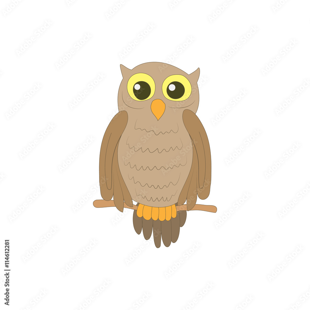 Naklejka premium Halloween owl icon in cartoon style