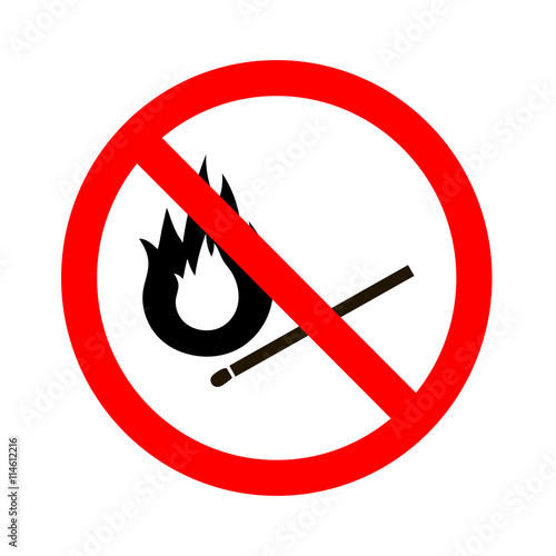 No fire vector sign on white background