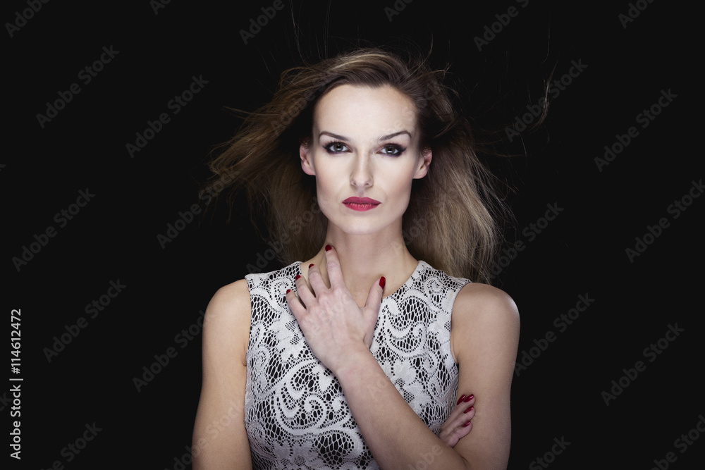 Subtle touch of wind on her face Subtle touch of wind on her face