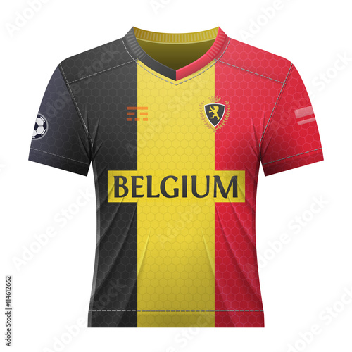 Soccer shirt in colors of belgian flag. National jersey for football team  of Belgium. Qualitative vector illustration about soccer, sport game,  football, championship, national team, gameplay, etc Stock Vector | Adobe  Stock