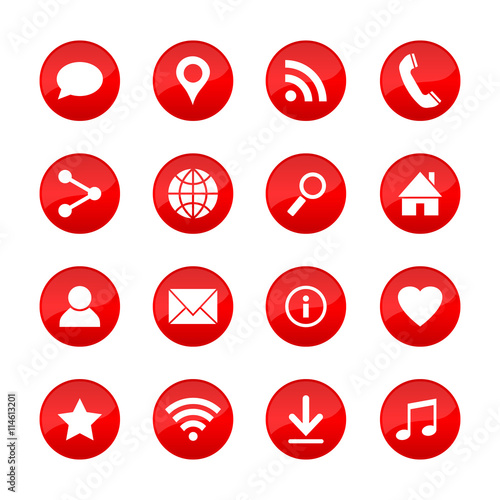Vector web icons for media, communication, business, mobile and meteorology..