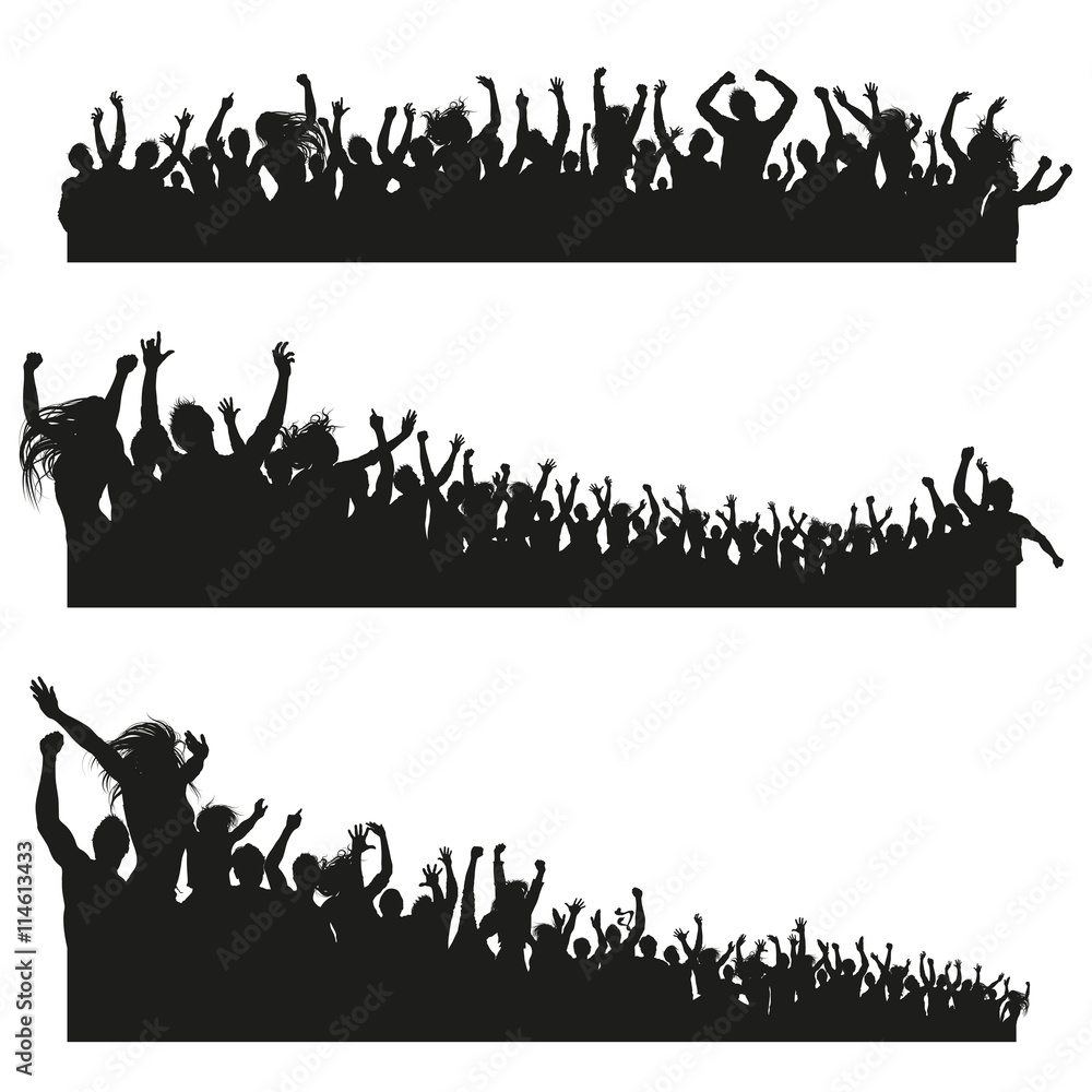 High Quality Cheering Crowd Silhouettes High Quality Cheering Crowd Silhouettes