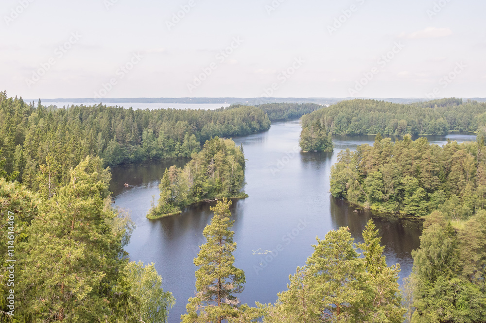 Summery lake landscape in Finland
