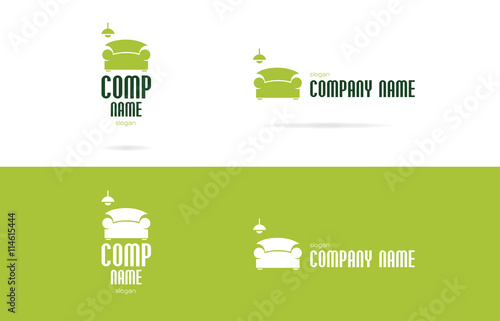 sofa furniture set flat icons vector illustration logo