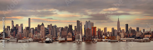 Manhattan midtown skyline at sunset
