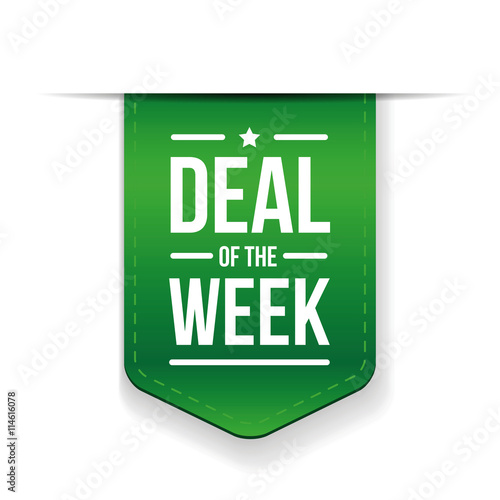 Deal of the week Green ribbon vector