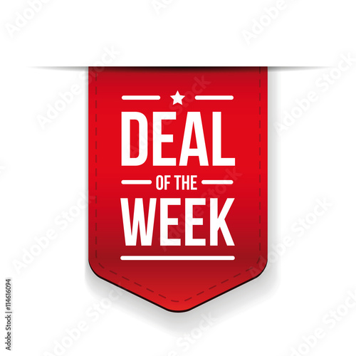 Deal of the week Red ribbon vector