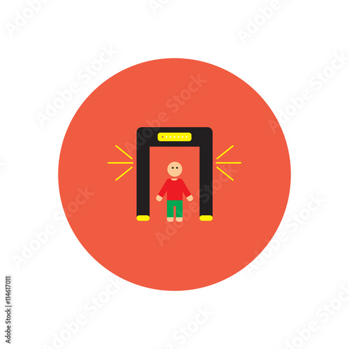 stylish icon in color circle people scanner