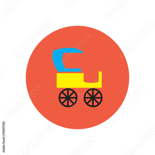 stylish icon in color circle retro carriage