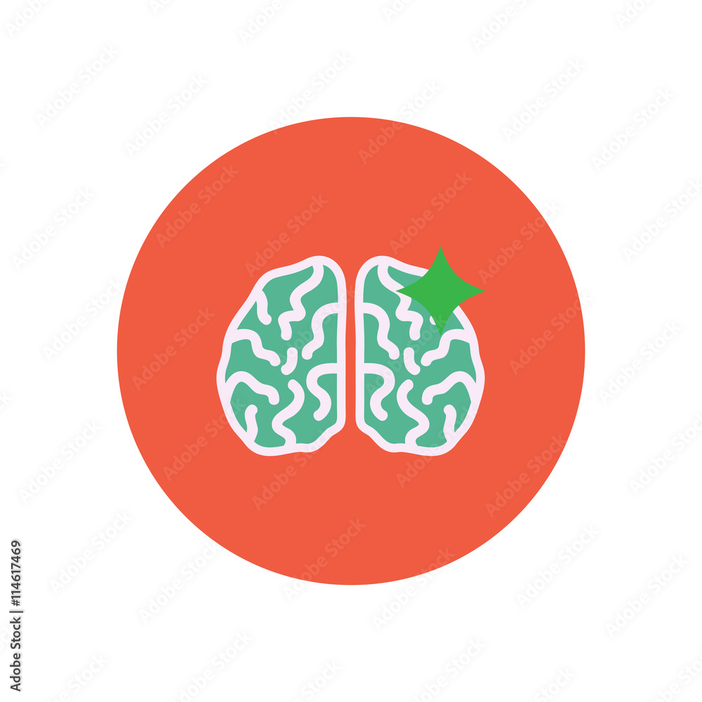 stylish icon in color circle brain stroke stylish icon in color circle brain stroke