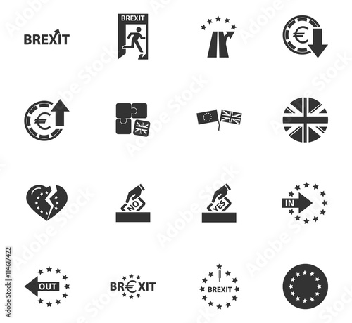 Brexit, icon set for web photo