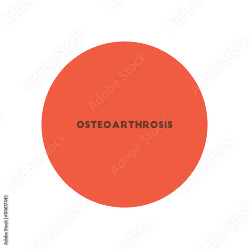 stylish icon in color circle osteoarthritis text 