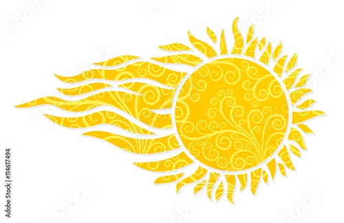 Logo of fiery sun.