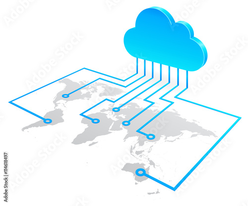 Cloud World Map Concept
