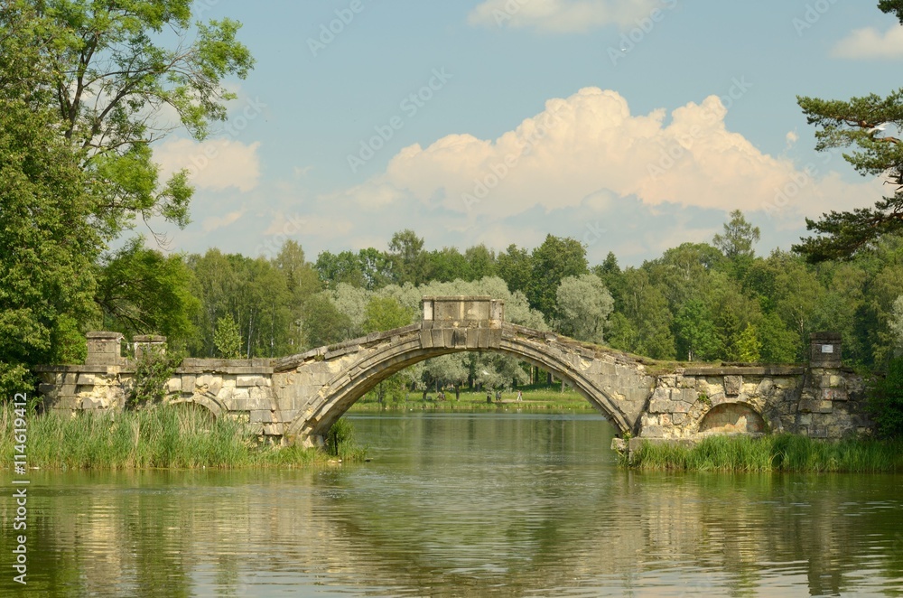 Stone bridge in the Park. Stone bridge in the Park.