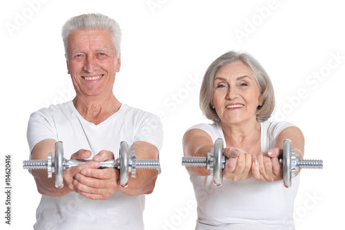 Portrait of Senior Couple Exercising