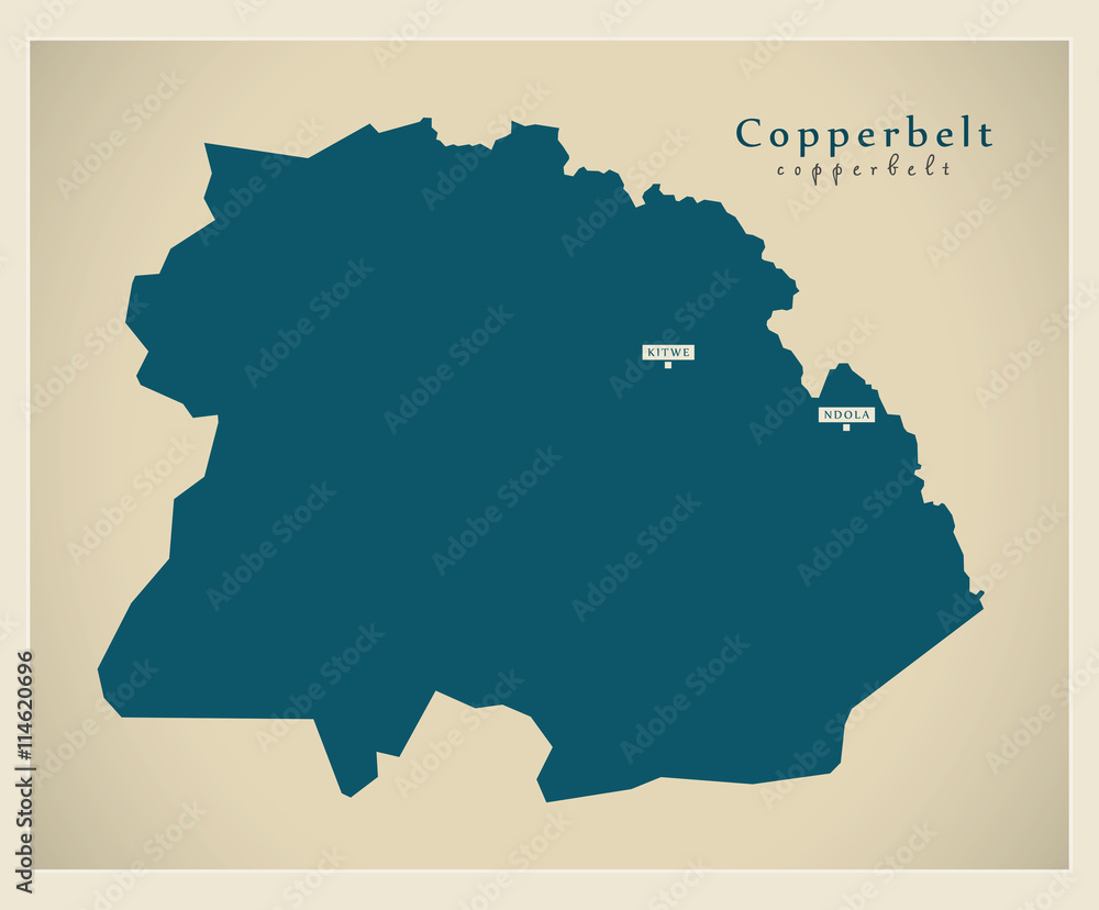 Modern Map - Copperbelt ZM