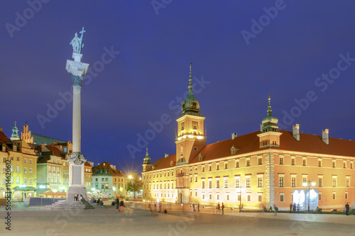 Warsaw. Old Town Square at night.