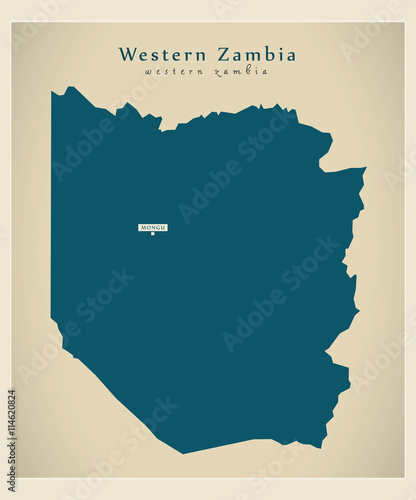 Modern Map - Western Zambia ZM photo