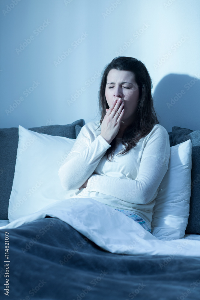 Yawning in the bed Yawning in the bed