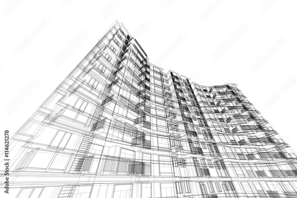 architecture abstract, 3d illustration, building structure architecture abstract, 3d illustration, building structure