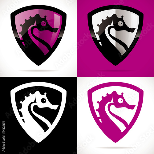 hippocampe logo club natation violet