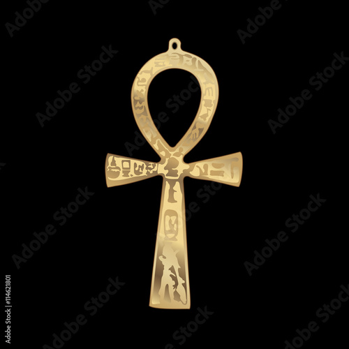 Vector. Key of Life, Stunning Egyptian Ankh symbol. Black EPS-10