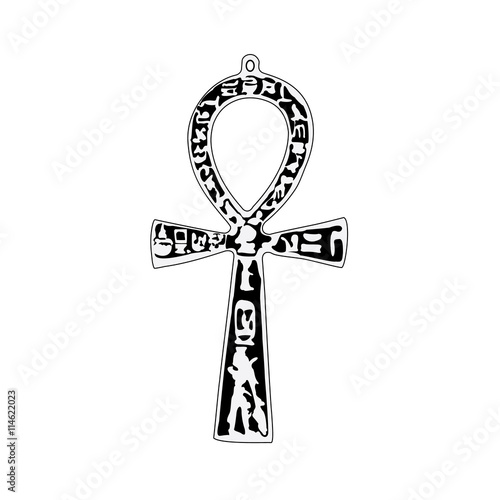 Vector. Key of Life, Stunning Egyptian Ankh symbol. Black EPS-10