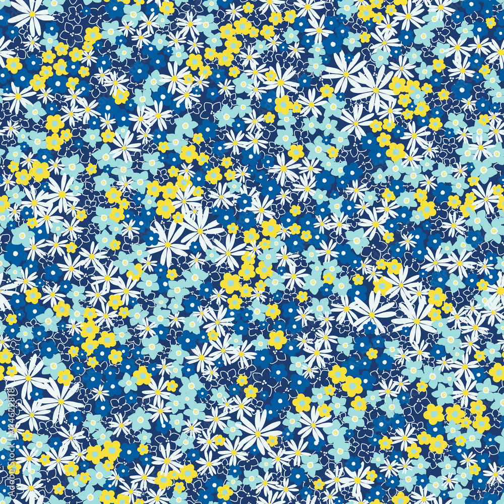 vector seamless cute naive gentle romantic flower ditsy pattern, wild flowers, spring summer time, nature in bloom, colorful floral background allover print vector seamless cute naive gentle romantic flower ditsy pattern, wild flowers, spring summer time, nature in bloom, colorful floral background allover print