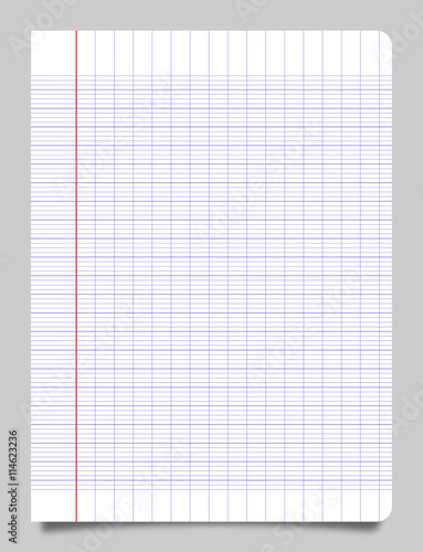 Page de cahier d'écolier (coins arrondis)
