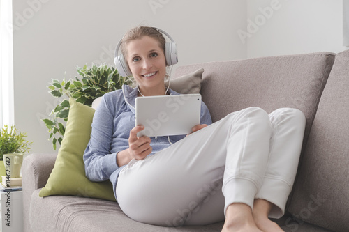 Woman using a digital tablet