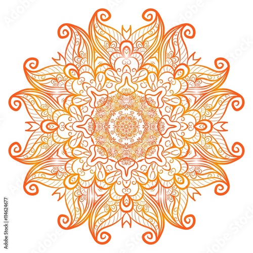 Ornate flowers henna colors vector mandala in indian style
