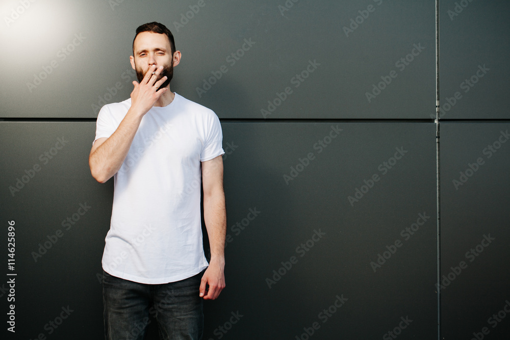white blank t-shirt with space for your logo white blank t-shirt with space for your logo