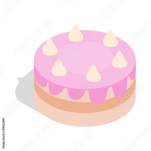 Cake icon, isometric 3d style