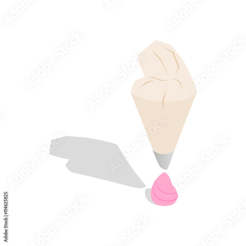 Pastry bag icon, isometric 3d style