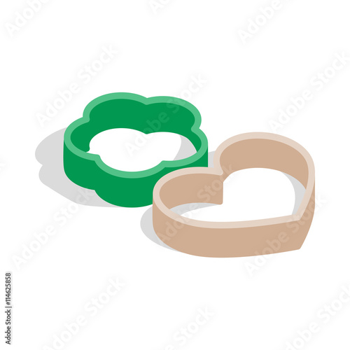 Cookie cutters icon, isometric 3d style