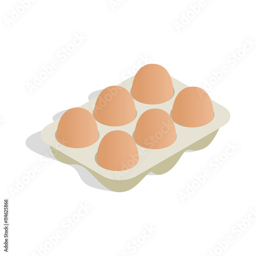 Packaging for eggs icon, isometric 3d style