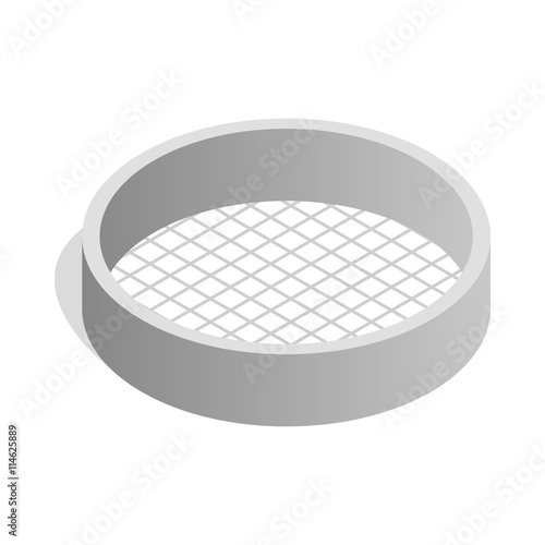 Sieve icon, isometric 3d style