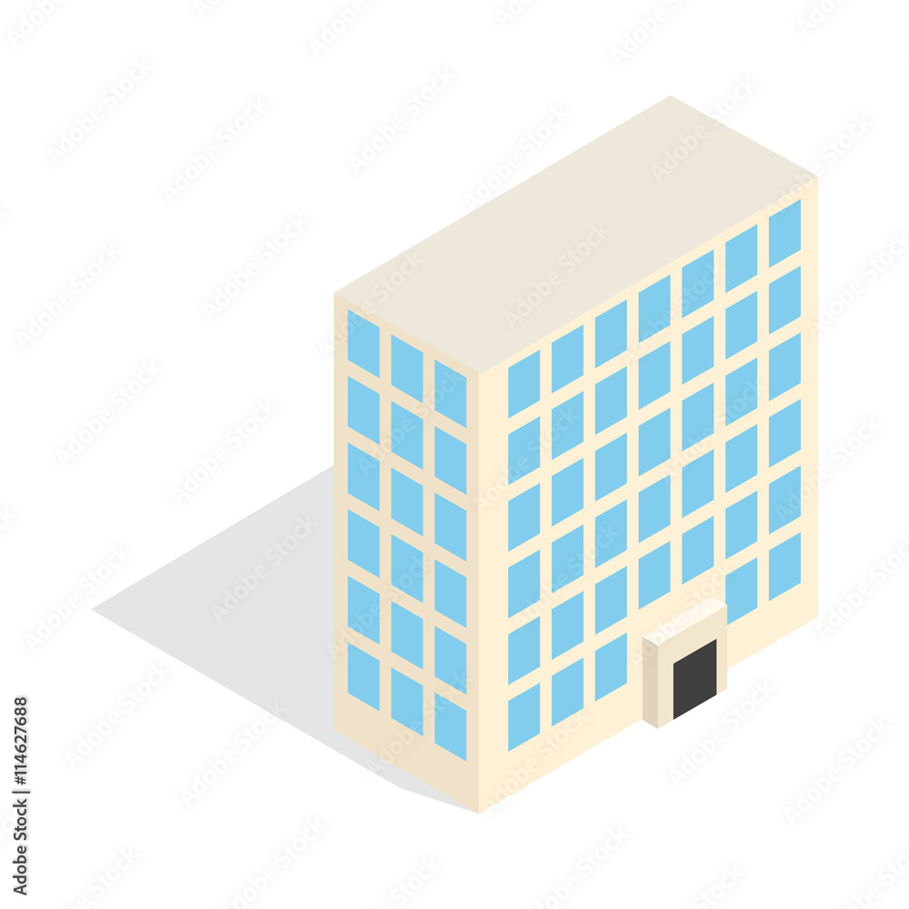 Office building icon, isometric 3d style Office building icon, isometric 3d style
