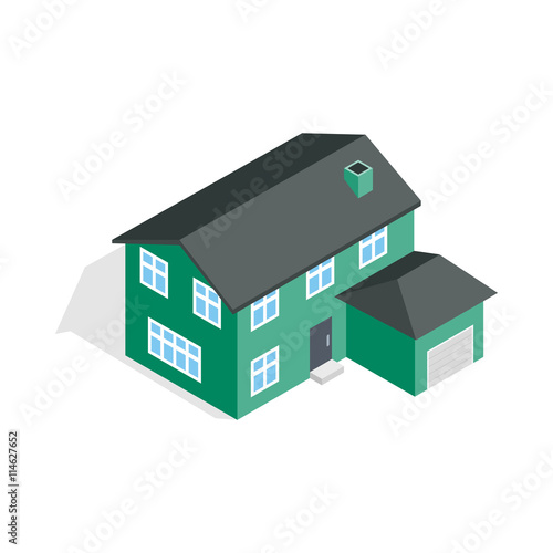 Two storey house with garage icon