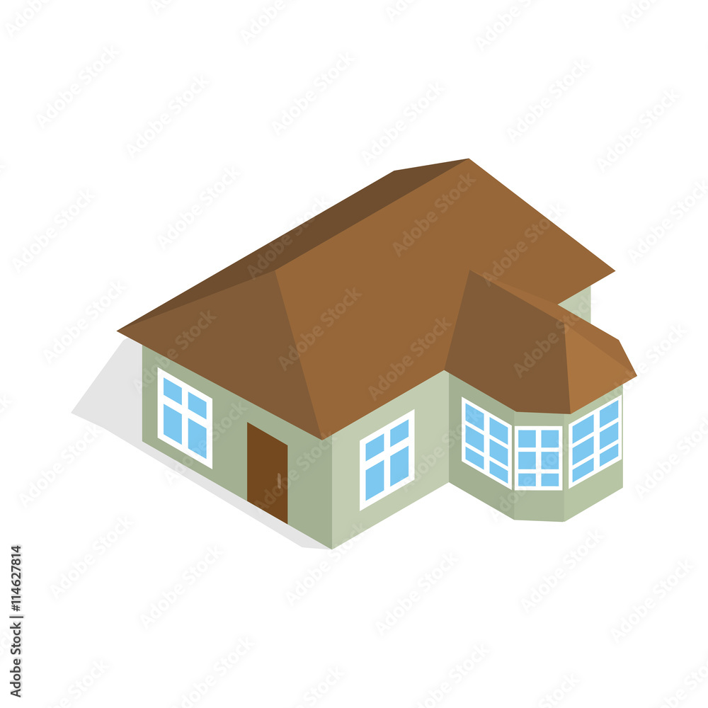 One storey house with veranda icon One storey house with veranda icon